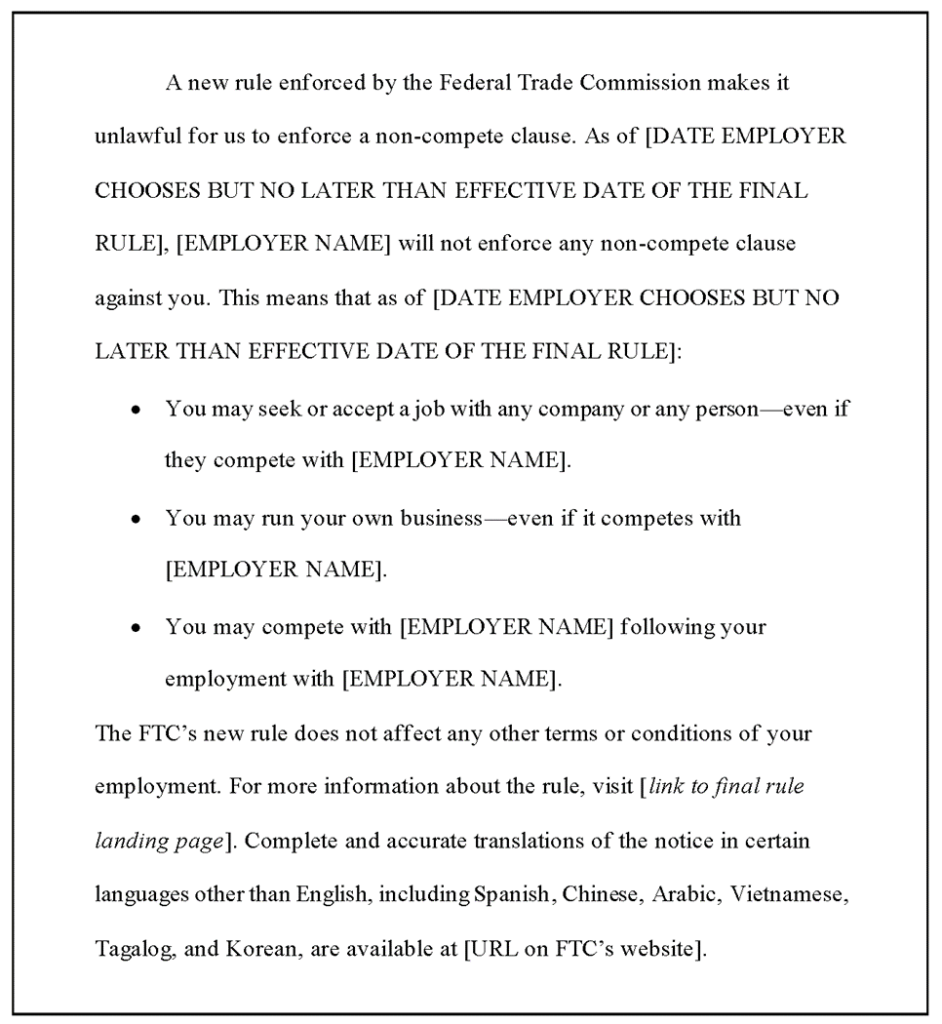 FTC Final Rule Bans Almost All Agreements