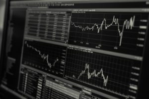 Stock charts on monitor