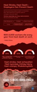 Heat Stoke Heat Death Work Injury Infographic