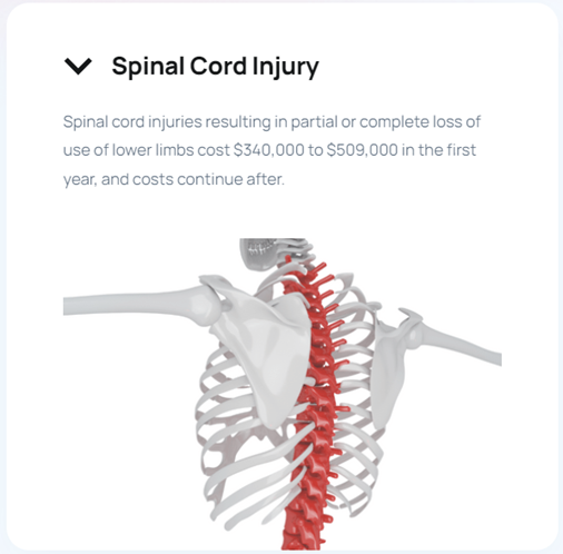 Spinal Cord Injury Cost Infographic